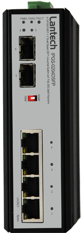 IPGS-0204DSFP-Industrial-PoE-unmanaged-Ethernet-switch-with-4-ports-10/100/1000T-and-2-dual-speed-SFP
